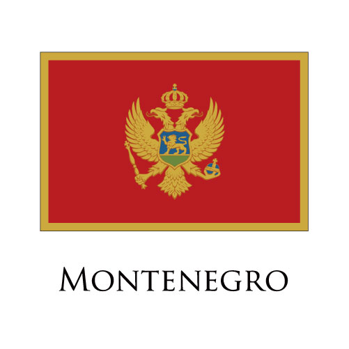 Montenegro flag logo iron on paper